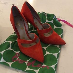 Boden orange suede heel